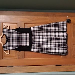 W BY WORTH black and white plaid dress